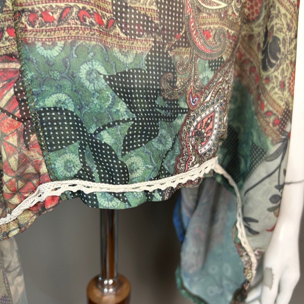 Bohemian Patchwork Top Medium Handkerchief Tank A… - image 5